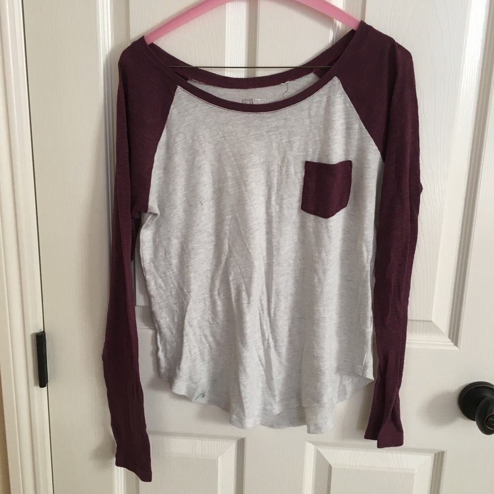 Red and off white shirt